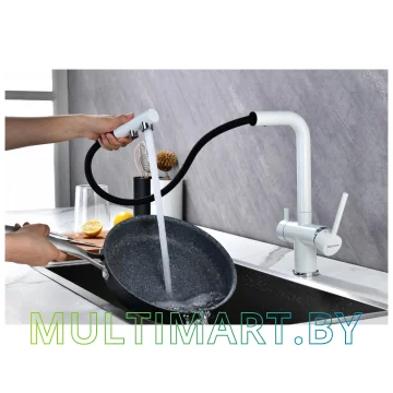 Смеситель Paulmark Serpentine Se213222-431 (белый матовый) картинка 7